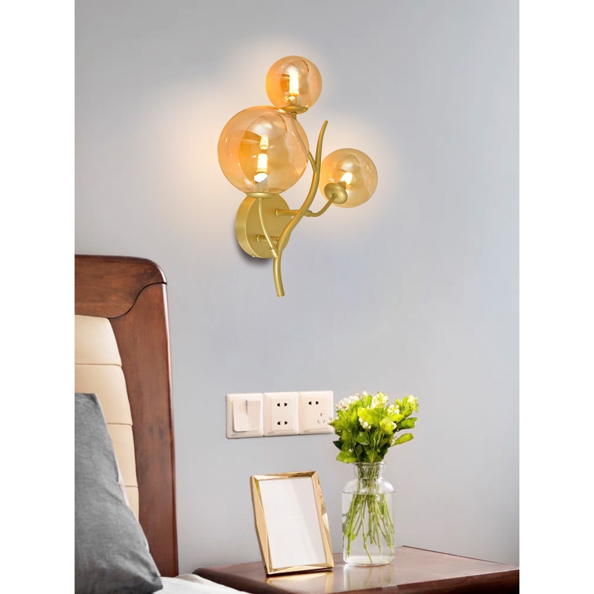 Brilagi - Iluminação de parede LED MISTEL 3xG9/3W/230V dourado