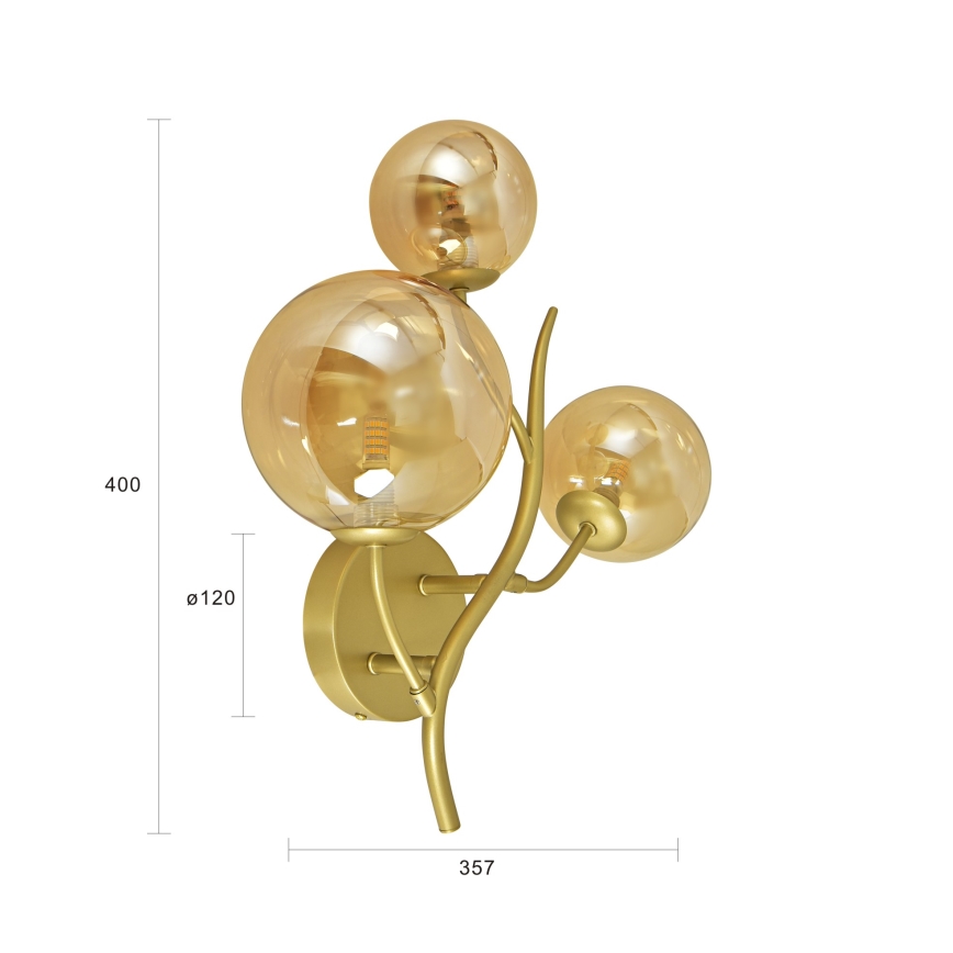 Brilagi - Iluminação de parede LED MISTEL 3xG9/3W/230V dourado