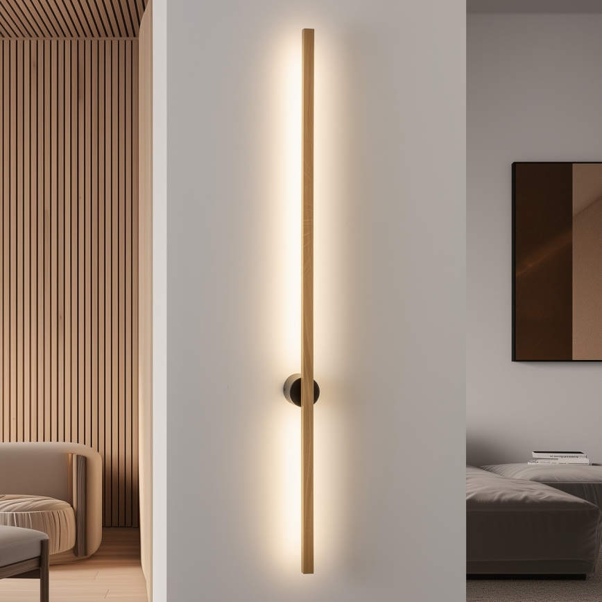Brilagi - Iluminação de parede LED WOODY LINE LED/12W/230V 120 cm carvalho