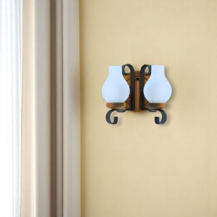 Brilagi - Iluminação de parede ROATA APLICA 2xE14/40W/230V faia