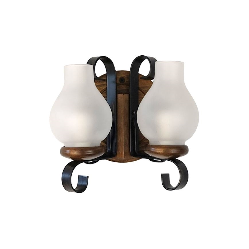 Brilagi - Iluminação de parede ROATA APLICA 2xE14/40W/230V faia/nogueira