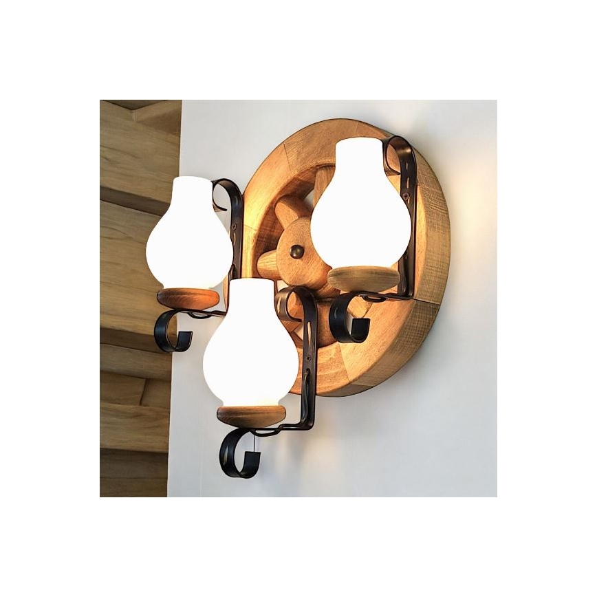 Brilagi - Iluminação de parede ROATA APLICA 3xE14/40W/230V faia