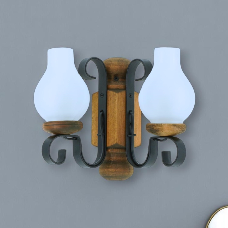 Brilagi - Iluminação de parede RUSTIC 2xE14/40W/230V faia