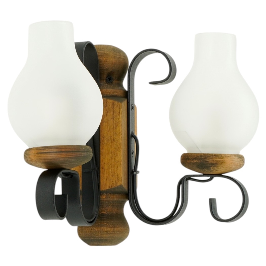 Brilagi - Iluminação de parede RUSTIC 2xE14/40W/230V faia/nogueira