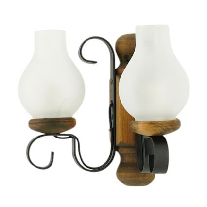 Brilagi - Iluminação de parede RUSTIC 2xE14/40W/230V faia/nogueira