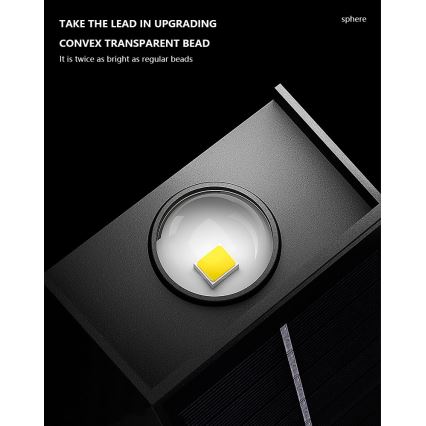 Brilagi - Iluminação de parede solar LED PYRAMID LED/2W/3,2V 1300 mAh IP54