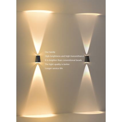 Brilagi - Iluminação de parede solar LED PYRAMID LED/2W/3,2V 1300 mAh IP54