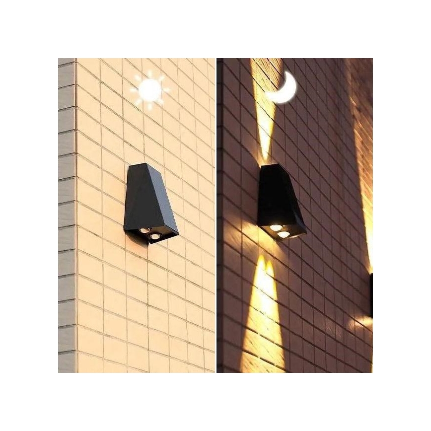 Brilagi - Iluminação de parede solar LED PYRAMID LED/2W/3,2V 1300 mAh IP54