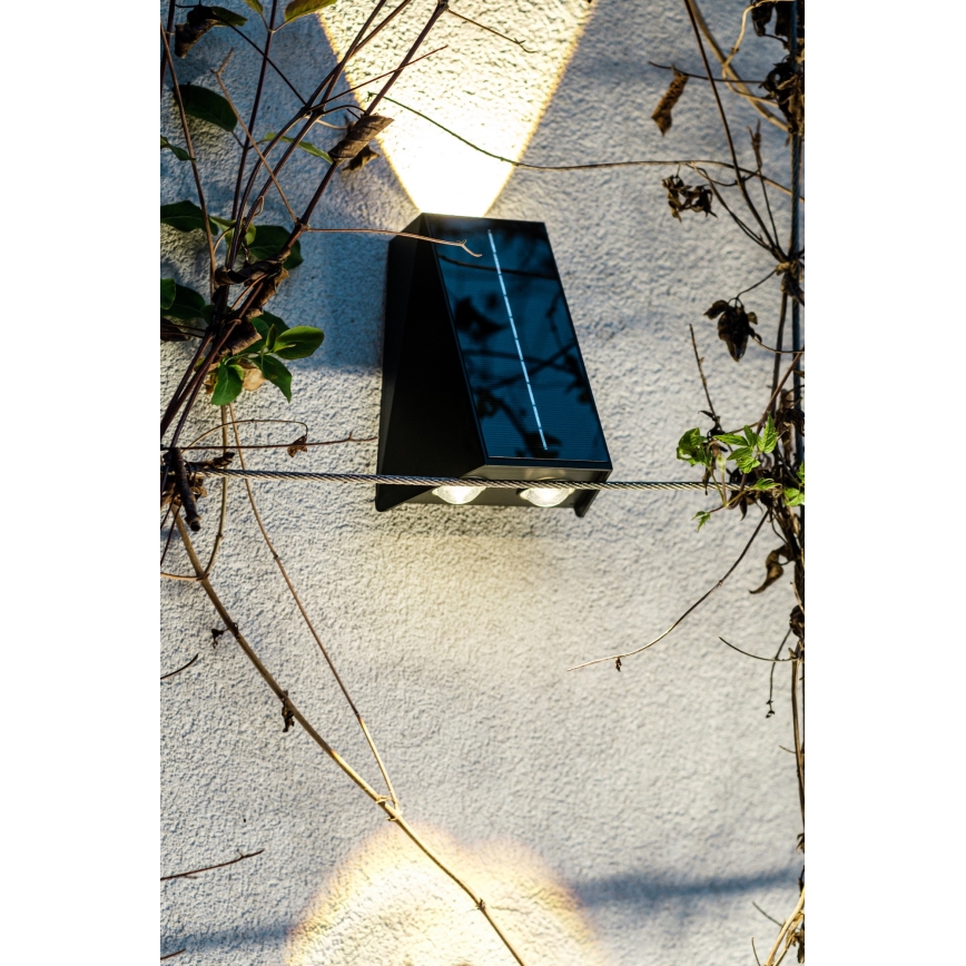 Brilagi - Iluminação de parede solar LED PYRAMID LED/2W/3,2V 1300 mAh IP54