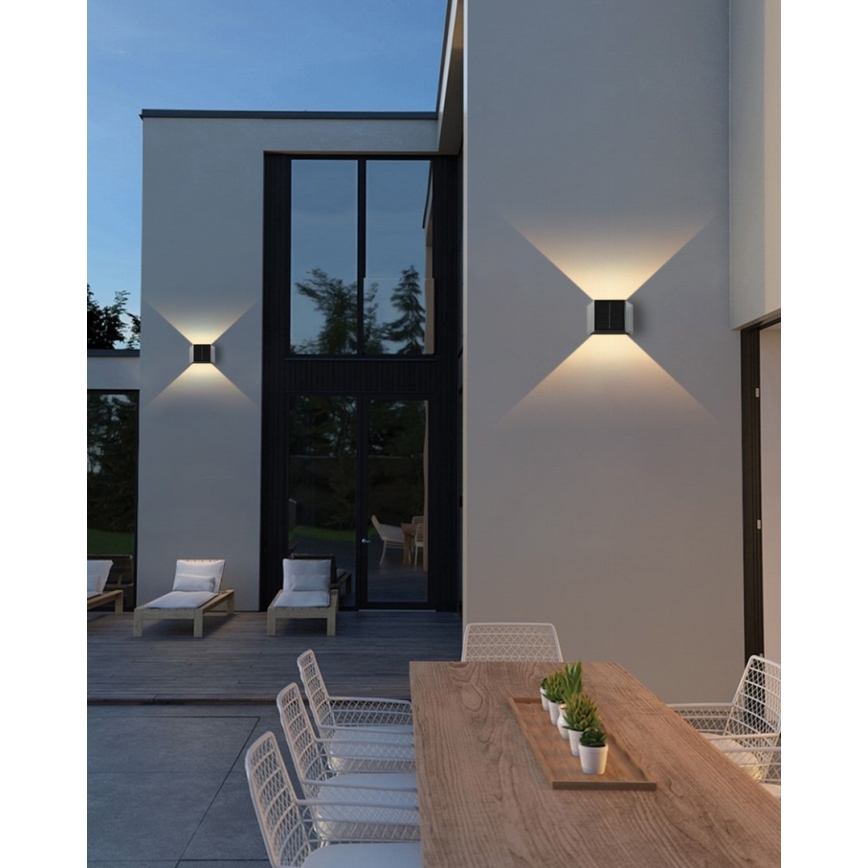 Brilagi - Iluminação de parede solar LED SOLAR CUBE LED/2W/3,2V 1300 mAh IP54