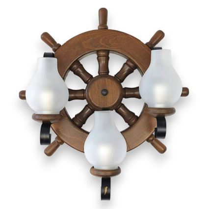 Brilagi - Iluminação de parede TIMONA 3xE14/40W/230V faia/nogueira