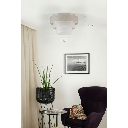 Brilagi - Iluminação de teto ALASKA LUNETA 1xE27/15W/230V diâmetro 45 cm cinzento/creme