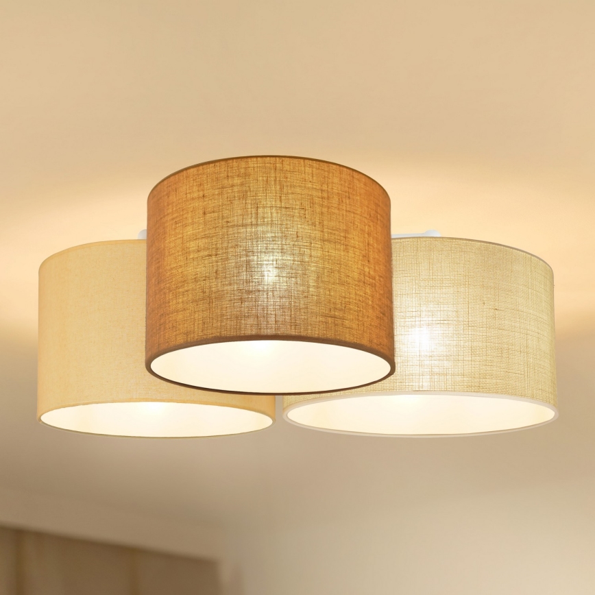 Brilagi - Iluminação de teto ARANHA 3xE27/15W/230V bege/creme