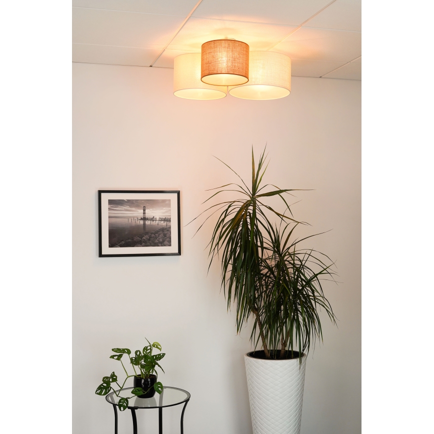 Brilagi - Iluminação de teto ARANHA 3xE27/15W/230V bege/creme