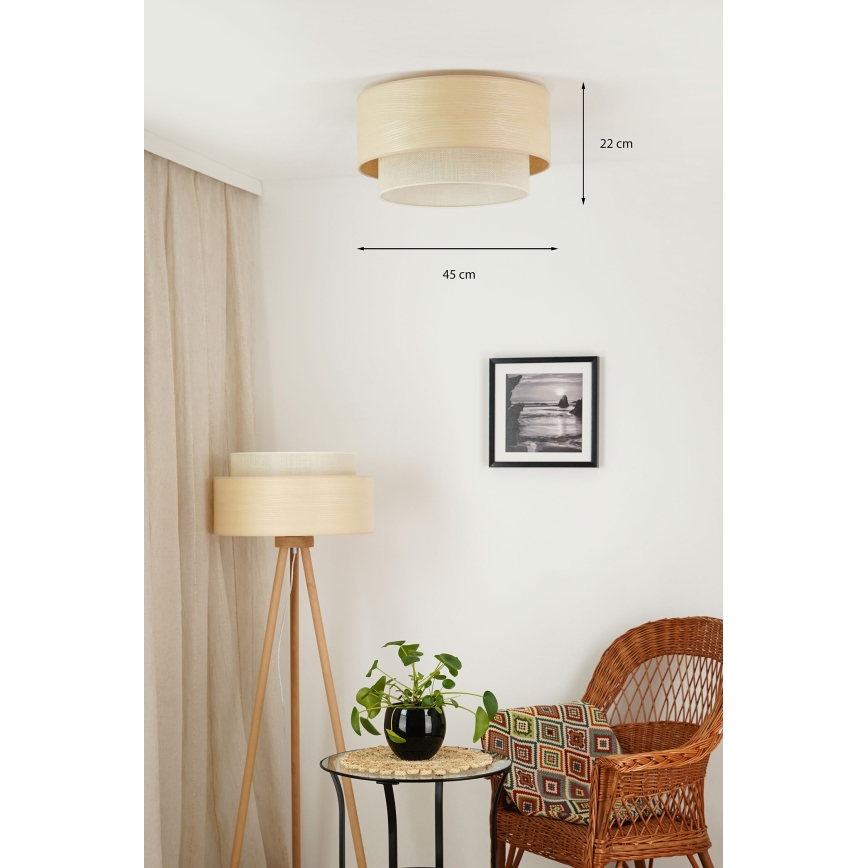 Brilagi - Iluminação de teto ARIZONA BOHO 1xE27/15W/230V diâmetro 45 cm bege