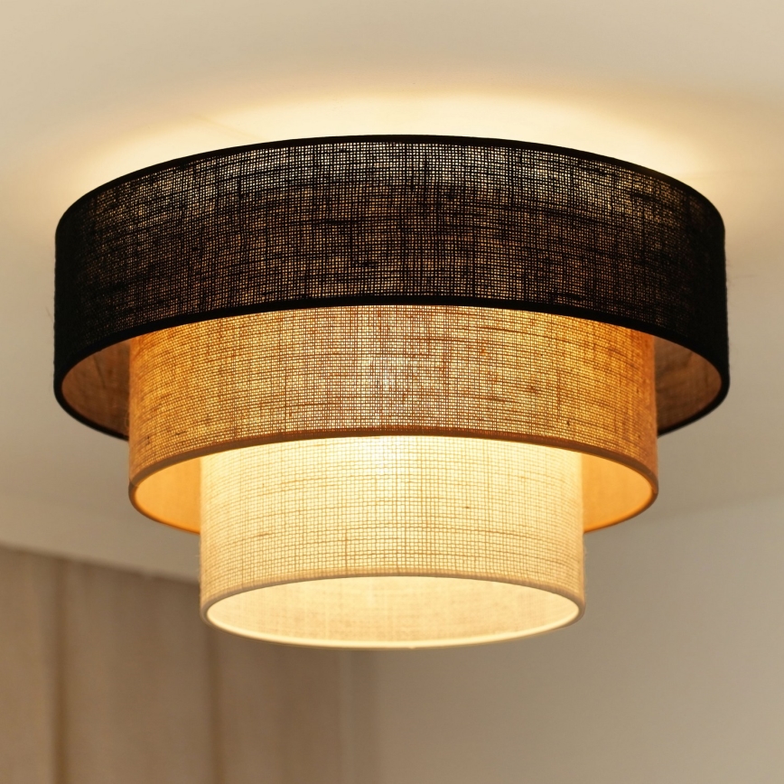 Brilagi - Iluminação de teto ASPEN LUNETA 1xE27/15W/230V diâmetro 45 cm preto/bege/creme