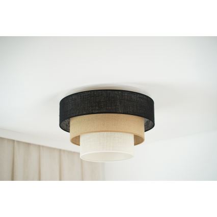 Brilagi - Iluminação de teto ASPEN LUNETA 1xE27/15W/230V diâmetro 45 cm preto/bege/creme