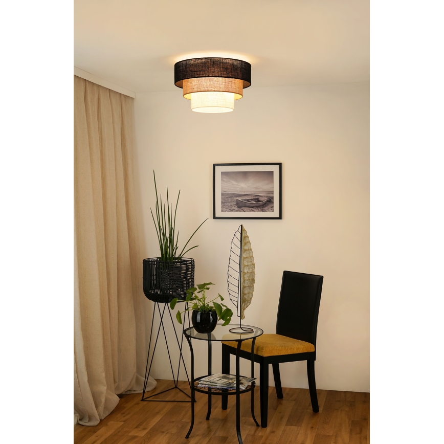 Brilagi - Iluminação de teto ASPEN LUNETA 1xE27/15W/230V diâmetro 45 cm preto/bege/creme