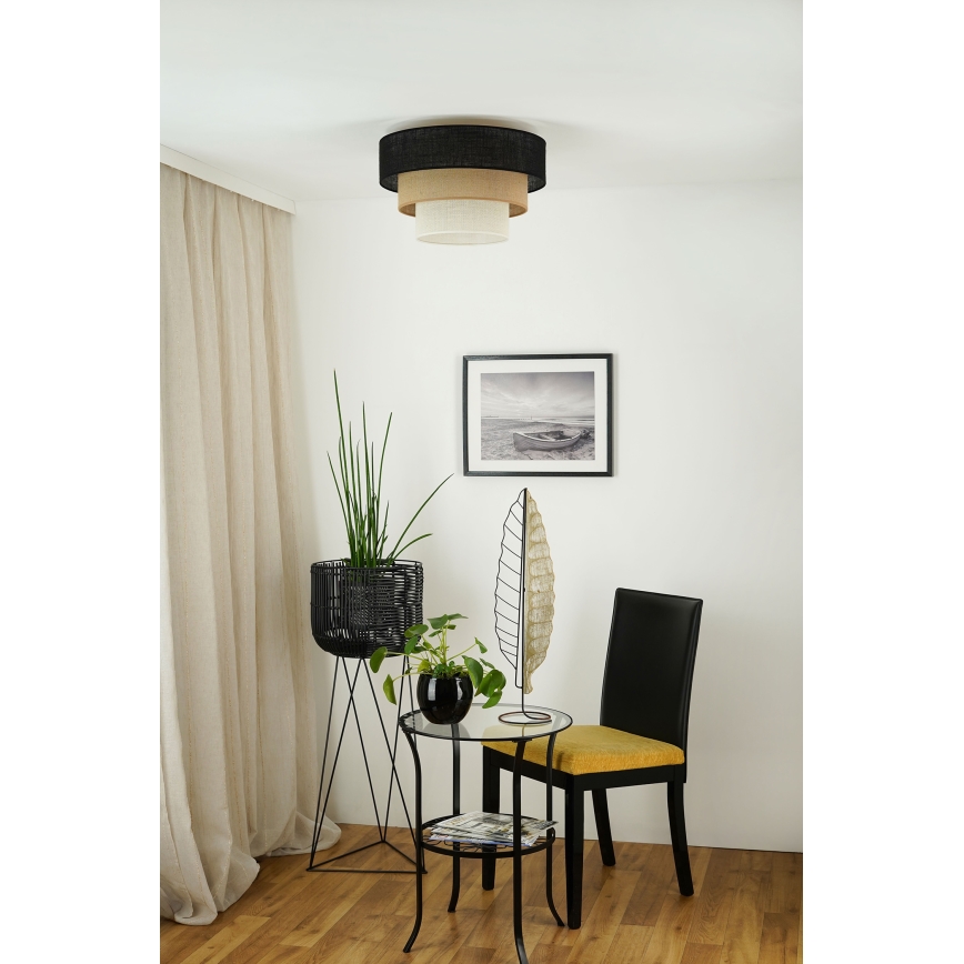Brilagi - Iluminação de teto ASPEN LUNETA 1xE27/15W/230V diâmetro 45 cm preto/bege/creme