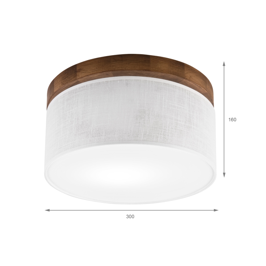Brilagi - Iluminação de teto BELLADONNA 1xE27/15W/230V diâmetro 30 cm branco/carvalho cereja