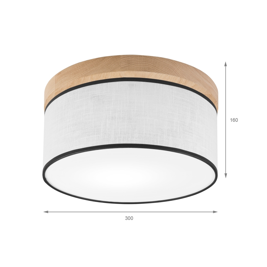 Brilagi - Iluminação de teto BELLADONNA 1xE27/15W/230V diâmetro 30 cm branco/carvalho