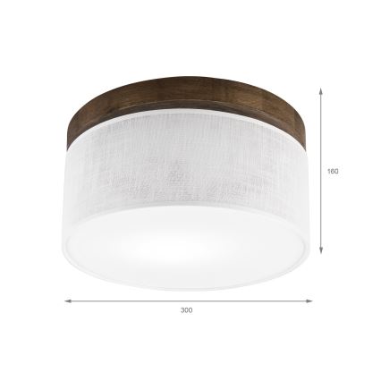 Brilagi - Iluminação de teto BELLADONNA 1xE27/15W/230V diâmetro 30 cm branco/carvalho