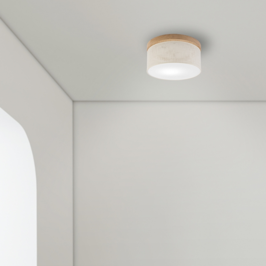 Brilagi - Iluminação de teto BELLADONNA 1xE27/15W/230V diâmetro 30 cm creme/carvalho