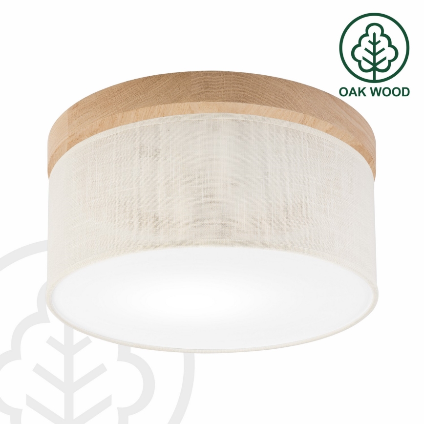 Brilagi - Iluminação de teto BELLADONNA 1xE27/15W/230V diâmetro 30 cm creme/carvalho