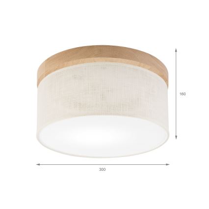 Brilagi - Iluminação de teto BELLADONNA 1xE27/15W/230V diâmetro 30 cm creme/carvalho