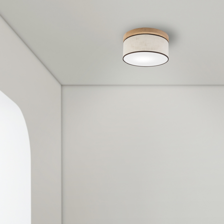 Brilagi - Iluminação de teto BELLADONNA 1xE27/15W/230V diâmetro 30 cm creme/carvalho