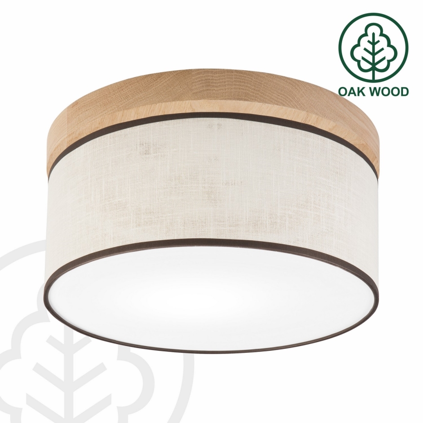 Brilagi - Iluminação de teto BELLADONNA 1xE27/15W/230V diâmetro 30 cm creme/carvalho