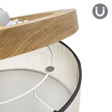 Brilagi - Iluminação de teto BELLADONNA 1xE27/15W/230V diâmetro 30 cm creme/carvalho