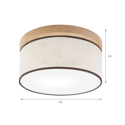Brilagi - Iluminação de teto BELLADONNA 1xE27/15W/230V diâmetro 30 cm creme/carvalho