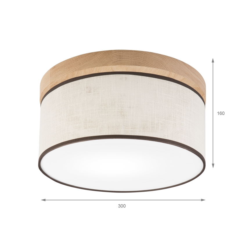 Brilagi - Iluminação de teto BELLADONNA 1xE27/15W/230V diâmetro 30 cm creme/carvalho