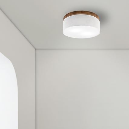 Brilagi - Iluminação de teto BELLADONNA 2xE27/15W/230V diâmetro 40 cm branco/carvalho cereja