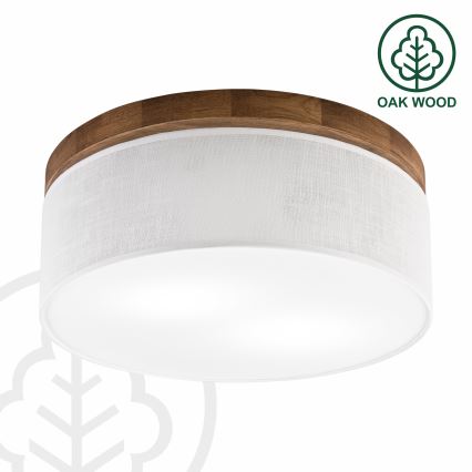 Brilagi - Iluminação de teto BELLADONNA 2xE27/15W/230V diâmetro 40 cm branco/carvalho cereja