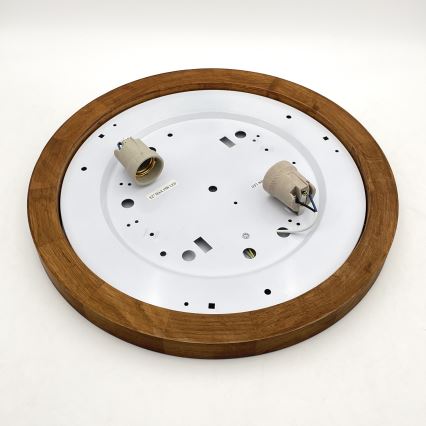 Brilagi - Iluminação de teto BELLADONNA 2xE27/15W/230V diâmetro 40 cm branco/carvalho cereja