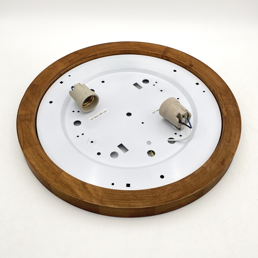 Brilagi - Iluminação de teto BELLADONNA 2xE27/15W/230V diâmetro 40 cm branco/carvalho cereja