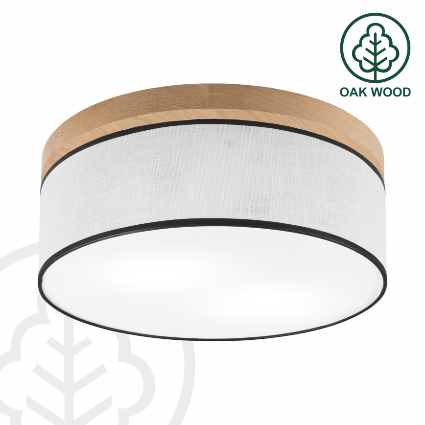 Brilagi - Iluminação de teto BELLADONNA 2xE27/15W/230V diâmetro 40 cm branco/carvalho
