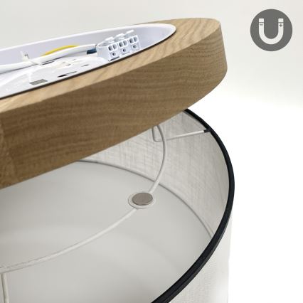 Brilagi - Iluminação de teto BELLADONNA 2xE27/15W/230V diâmetro 40 cm branco/carvalho