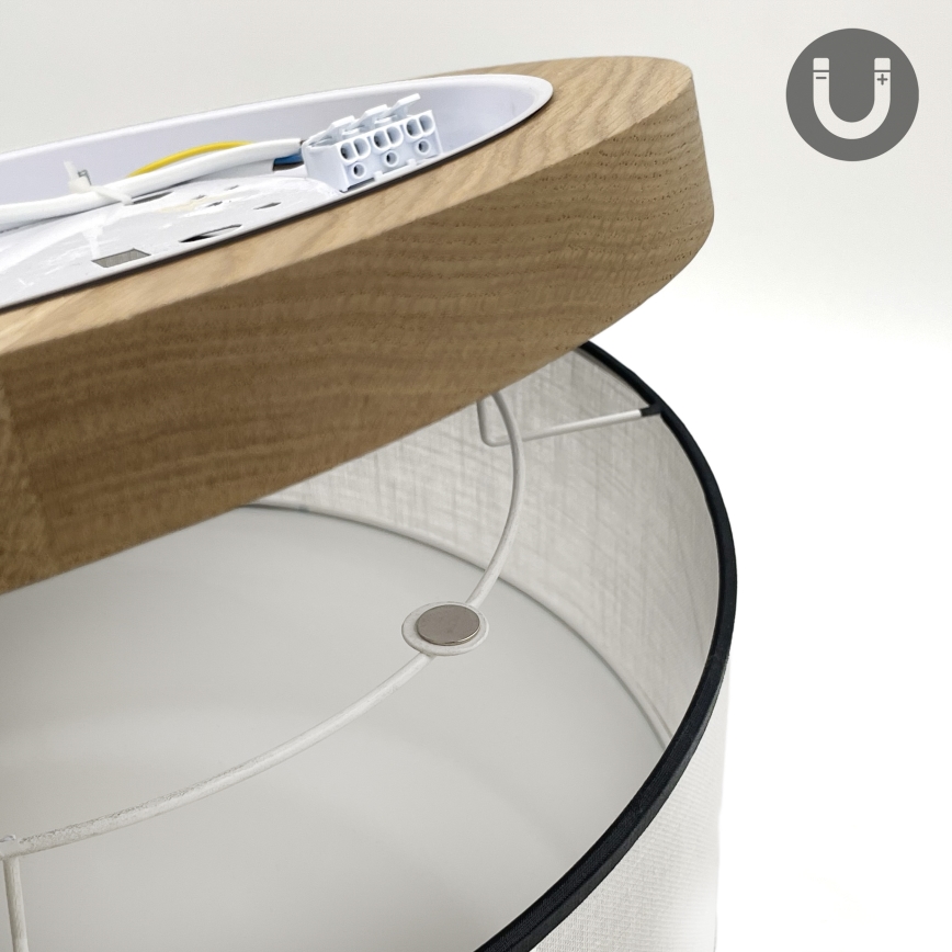 Brilagi - Iluminação de teto BELLADONNA 2xE27/15W/230V diâmetro 40 cm branco/carvalho