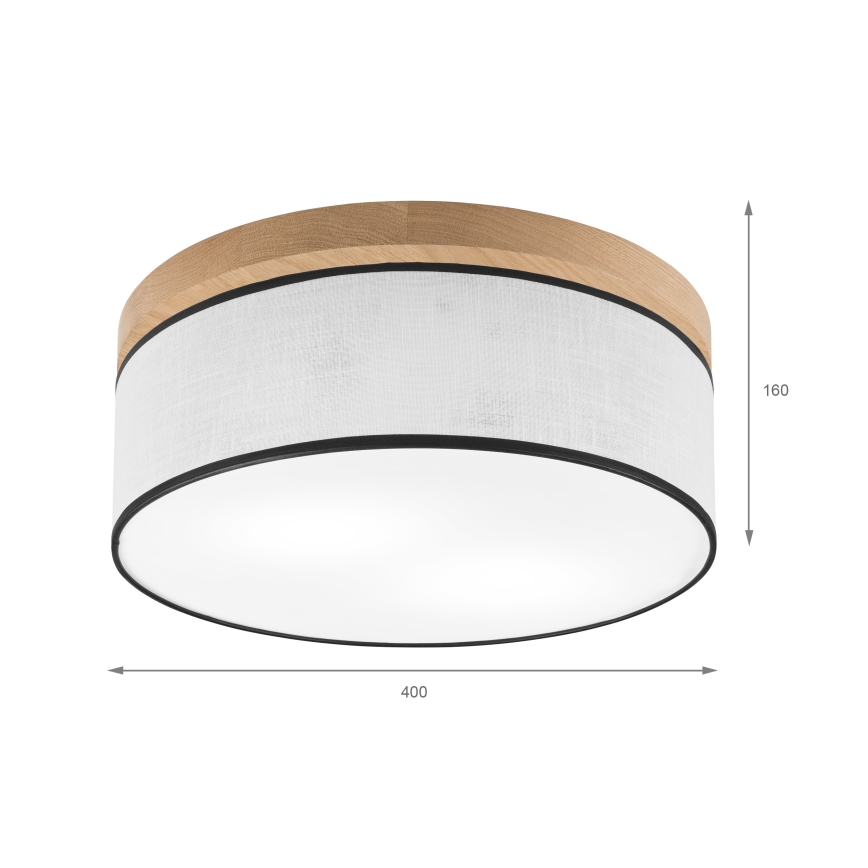 Brilagi - Iluminação de teto BELLADONNA 2xE27/15W/230V diâmetro 40 cm branco/carvalho
