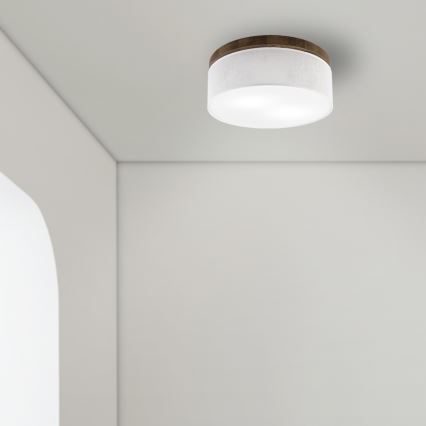 Brilagi - Iluminação de teto BELLADONNA 2xE27/15W/230V diâmetro 40 cm branco/carvalho