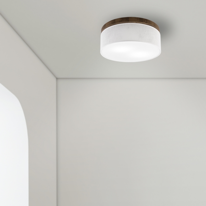 Brilagi - Iluminação de teto BELLADONNA 2xE27/15W/230V diâmetro 40 cm branco/carvalho