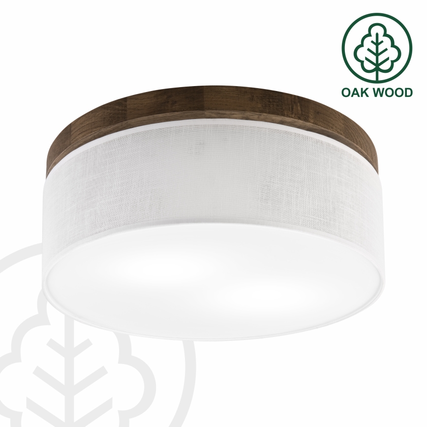 Brilagi - Iluminação de teto BELLADONNA 2xE27/15W/230V diâmetro 40 cm branco/carvalho