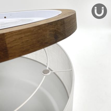 Brilagi - Iluminação de teto BELLADONNA 2xE27/15W/230V diâmetro 40 cm branco/carvalho