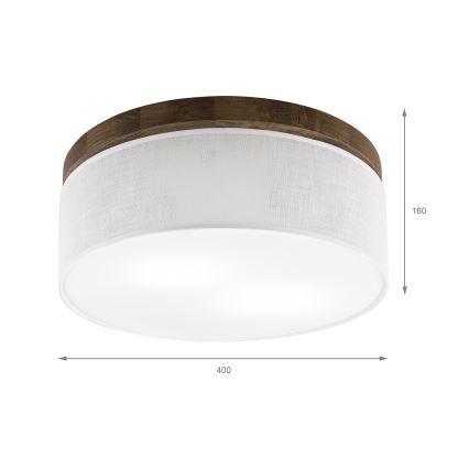 Brilagi - Iluminação de teto BELLADONNA 2xE27/15W/230V diâmetro 40 cm branco/carvalho