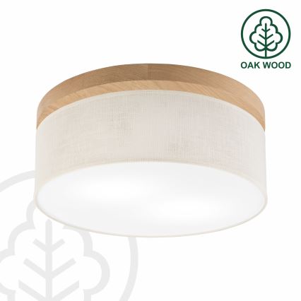 Brilagi - Iluminação de teto BELLADONNA 2xE27/15W/230V diâmetro 40 cm creme/carvalho