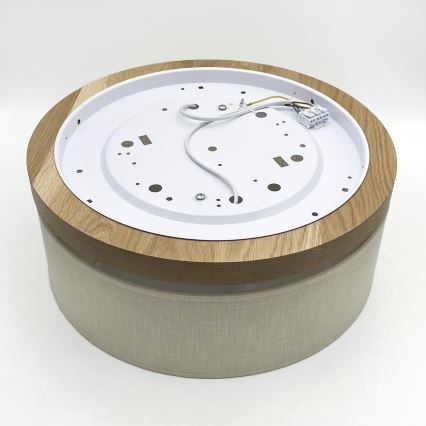 Brilagi - Iluminação de teto BELLADONNA 2xE27/15W/230V diâmetro 40 cm creme/carvalho