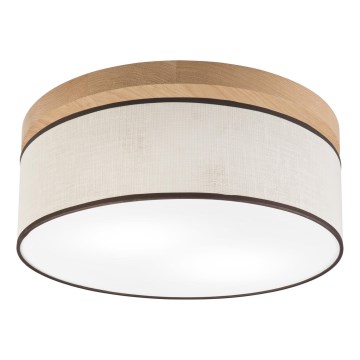 Brilagi - Iluminação de teto BELLADONNA 2xE27/15W/230V diâmetro 40 cm creme/carvalho